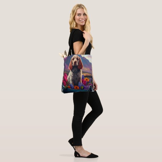 Tote Bag Cocker Spaniel sur une pagaie : une aventure Pitto (Sur le modèle)
