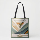 Tote Bag Cocktail Martini Conception du milieu du siècle (Devant)