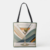 Tote Bag Cocktail Martini Conception du milieu du siècle (Dos)