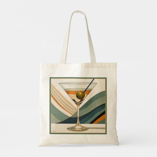Tote Bag Cocktail Martini Conception du milieu du siècle (Dos)