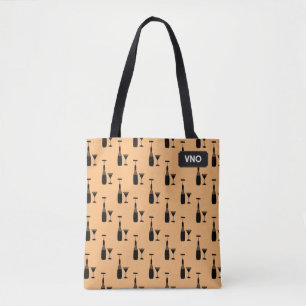 Tote Bag Cocktails et Vin - Boissons Chics - vos initiales