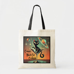 Tote Bag Cocktails Futuristes Atomiques Chat Noir Cosmique