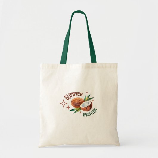 Tote Bag coconut minimal tropical aesthetic summer (Devant)