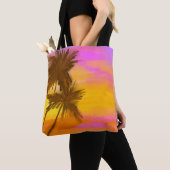 Tote Bag Cocotier, thème tropical d'été. (De près)