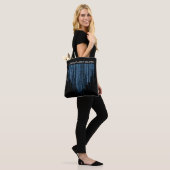 Tote Bag Code binaire bleu (Sur le modèle)