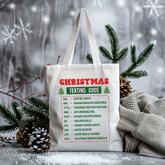 Tote Bag Code de SMS de Noël