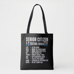 Tote Bag Code de SMS pour les personnes âgées à la retra