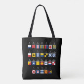 Tote Bag Code international d'alphabet de signaux (Dos)