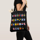 Tote Bag Code international d'alphabet de signaux (De près)