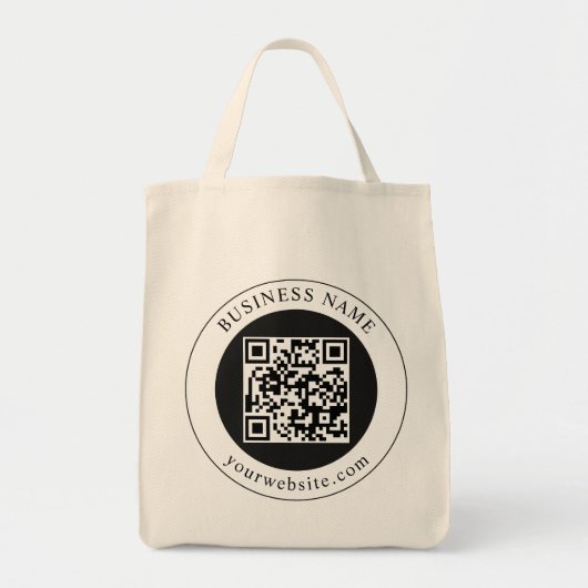 Tote Bag Code QR avec nom d'entreprise modifiable (Devant)