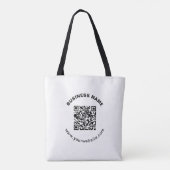 Tote Bag Code QR avec nom d'entreprise Texte circulaire gra (Dos)