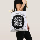 Tote Bag Code QR avec nom d'entreprise Texte circulaire mod (De près)