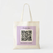 Tote Bag Code QR Business Logo Professionnel Purple Lilac (Devant)