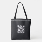 Tote Bag Code QR de logo d'entreprise Boutique de luxe noir (Dos)