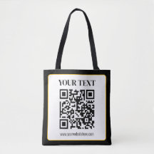 Code QR d'entreprise avec texte haut et bas, noir