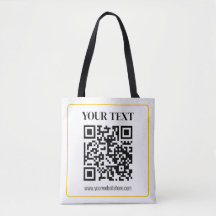 Code QR éditable & Texte avec bordure jaune doré