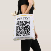 Tote Bag Code QR éditable & Texte avec bordure jaune doré (De près)