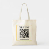 Tote Bag Code QR éditable & Texte avec bordure jaune or (Dos)