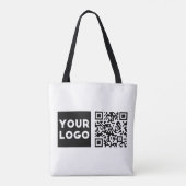 Tote Bag Code QR éditable & Votre logo ou image d'entrepris (Dos)