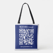 Tote Bag Code QR (généré instantanément) modifiable | Bleu (Dos)