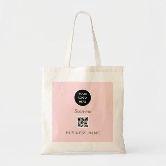 Tote Bag Code QR - Logo Professionnel Pink (Devant)