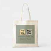 Tote Bag Code QR Logo Professionnel Sage Green (Devant)