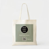 Tote Bag Code QR Logo Professionnel Sage Green (Devant)