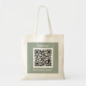 Tote Bag Code QR Logo Professionnel Sage Green (Devant)
