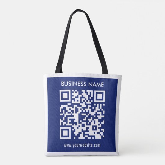 Tote Bag Code QR modifiable (généré instantanément) | bleu  (Dos)