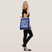 Tote Bag Code QR modifiable (généré instantanément) | bleu  (Sur le modèle)