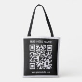 Tote Bag Code QR modifiable (généré instantanément) | Noir (Dos)
