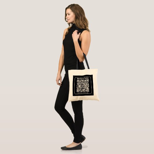 Tote Bag Code QR modifiable noir et blanc style moderne rét (Devant (modèle))