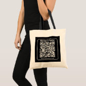 Tote Bag Code QR modifiable noir et blanc style moderne rét (Devant (produit))