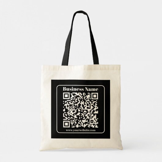 Tote Bag Code QR modifiable noir et blanc style moderne rét (Dos)
