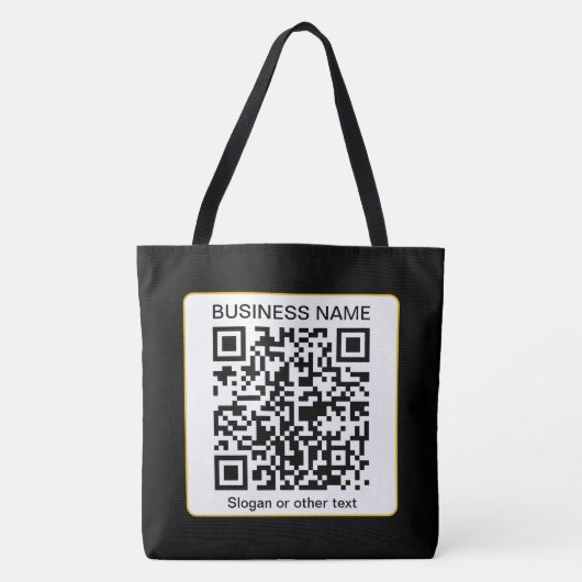 Tote Bag Code QR numérisable modifiable + votre nom d'entre (Devant)