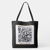 Tote Bag Code QR numérisable modifiable + votre nom d'entre (Dos)