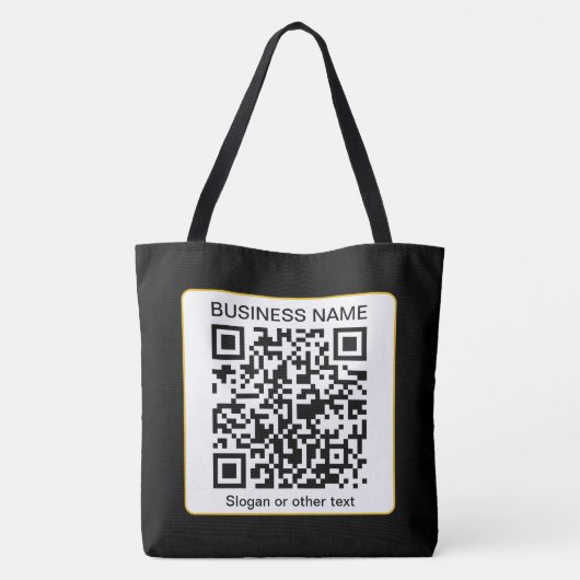 Tote Bag Code QR numérisable modifiable + votre nom d'entre (Dos)