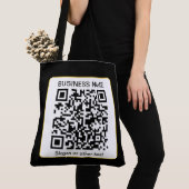 Tote Bag Code QR numérisable modifiable + votre nom d'entre (De près)
