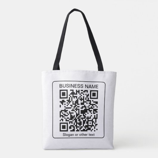 Tote Bag Code QR numérisable modifiable + votre nom d'entre (Dos)