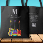 Tote Bag Code QR personnalisé du Tuteur de musique de guita