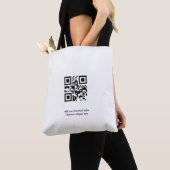 Tote Bag Code QR personnalisé simple ajouter votre nom logo (De près)
