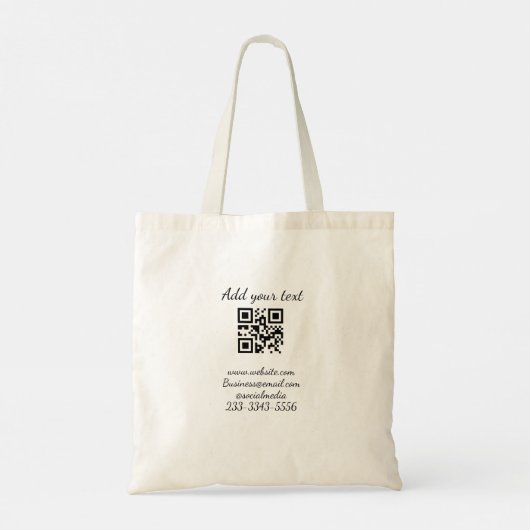 Tote Bag code QR personnalisé simple ajouter votre nom text (Dos)