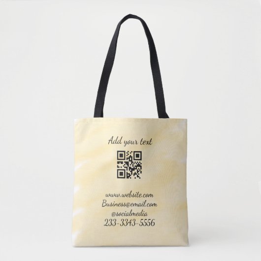 Tote Bag code QR personnalisé simple ajouter votre nom text (Devant)