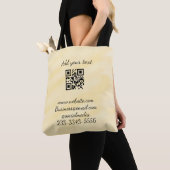 Tote Bag code QR personnalisé simple ajouter votre nom text (De près)