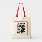 Tote Bag Code QR simple avec bordure rouge (Devant)