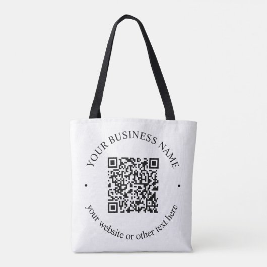 Tote Bag Code QR téléchargé Plus Texte circulaire modifiabl (Dos)