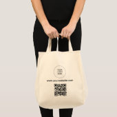 Tote Bag Code QR Téléchargez votre logo Adresse du site Web (Devant (produit))