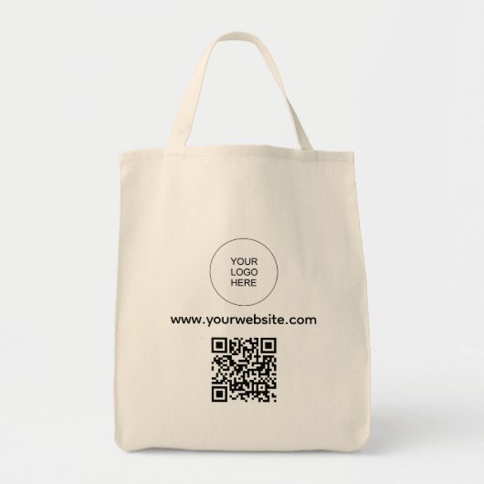 Tote Bag Code QR Téléchargez votre logo Adresse du site Web (Devant)