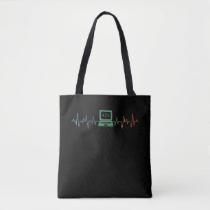 Tote Bag Codeur logiciel Heartbeat pour le développeur inf