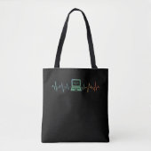 Tote Bag Codeur logiciel Heartbeat pour le développeur info (Devant)